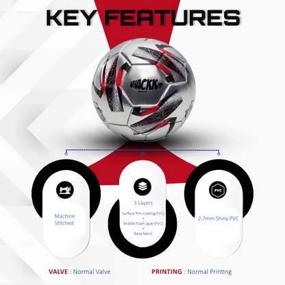 Whackk Kempes Football Silver Red