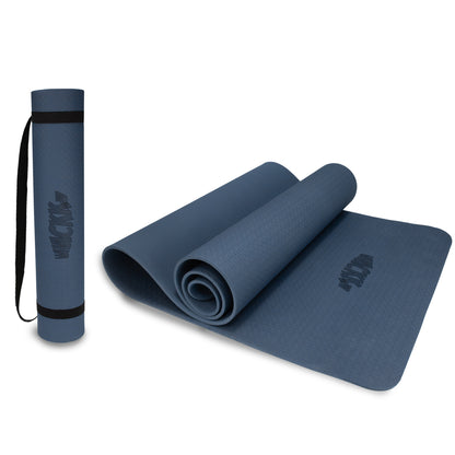 Alignment Yoga Mat in Navy Blue 6mm