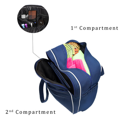 Bagel Navy 33L Racket Sports Bag – Stylish Gym|Racket Holder and Smart Organizer| Travel & Work Bag