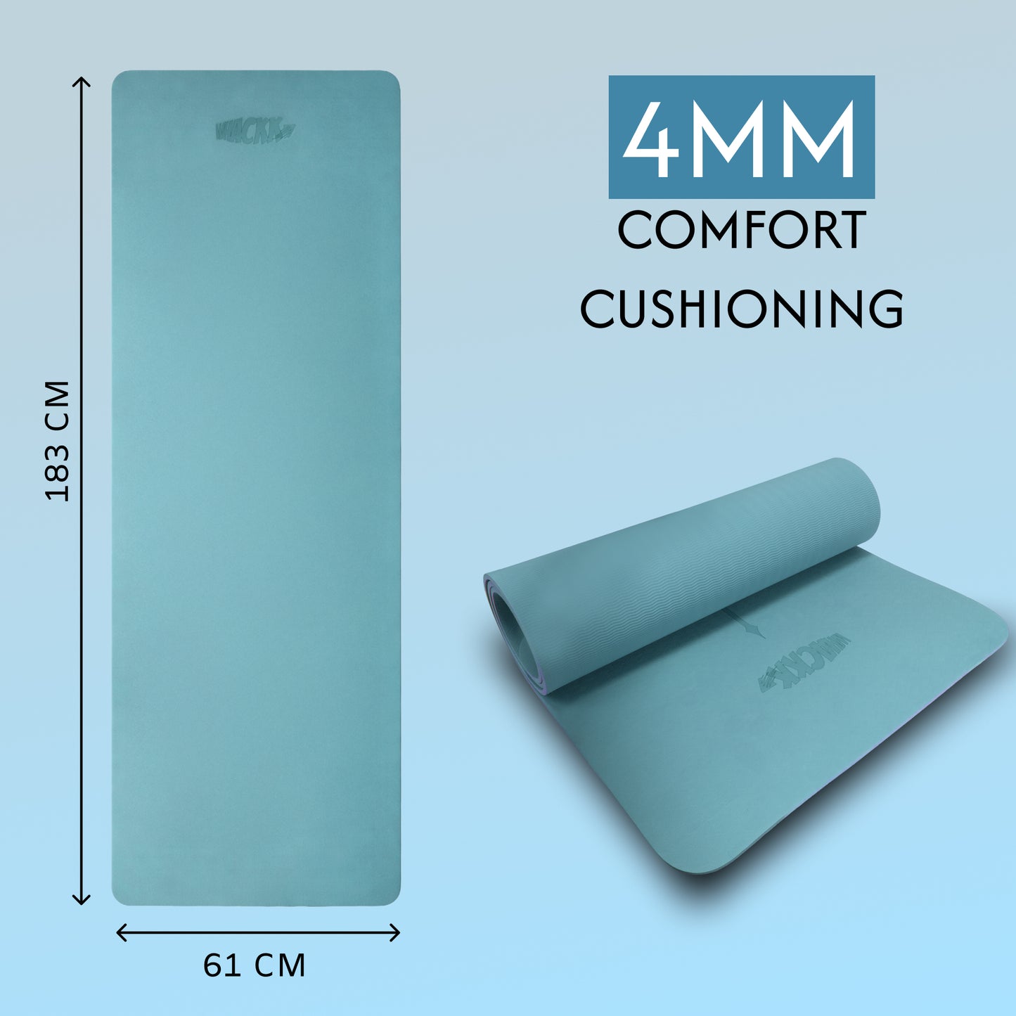 Alignment Yoga Mat in Fog Blue 4mm