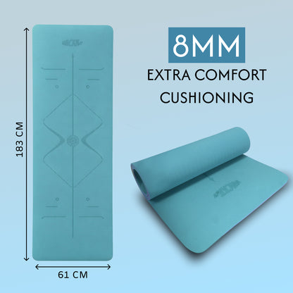 Alignment Yoga Mat in Fog Blue 8mm