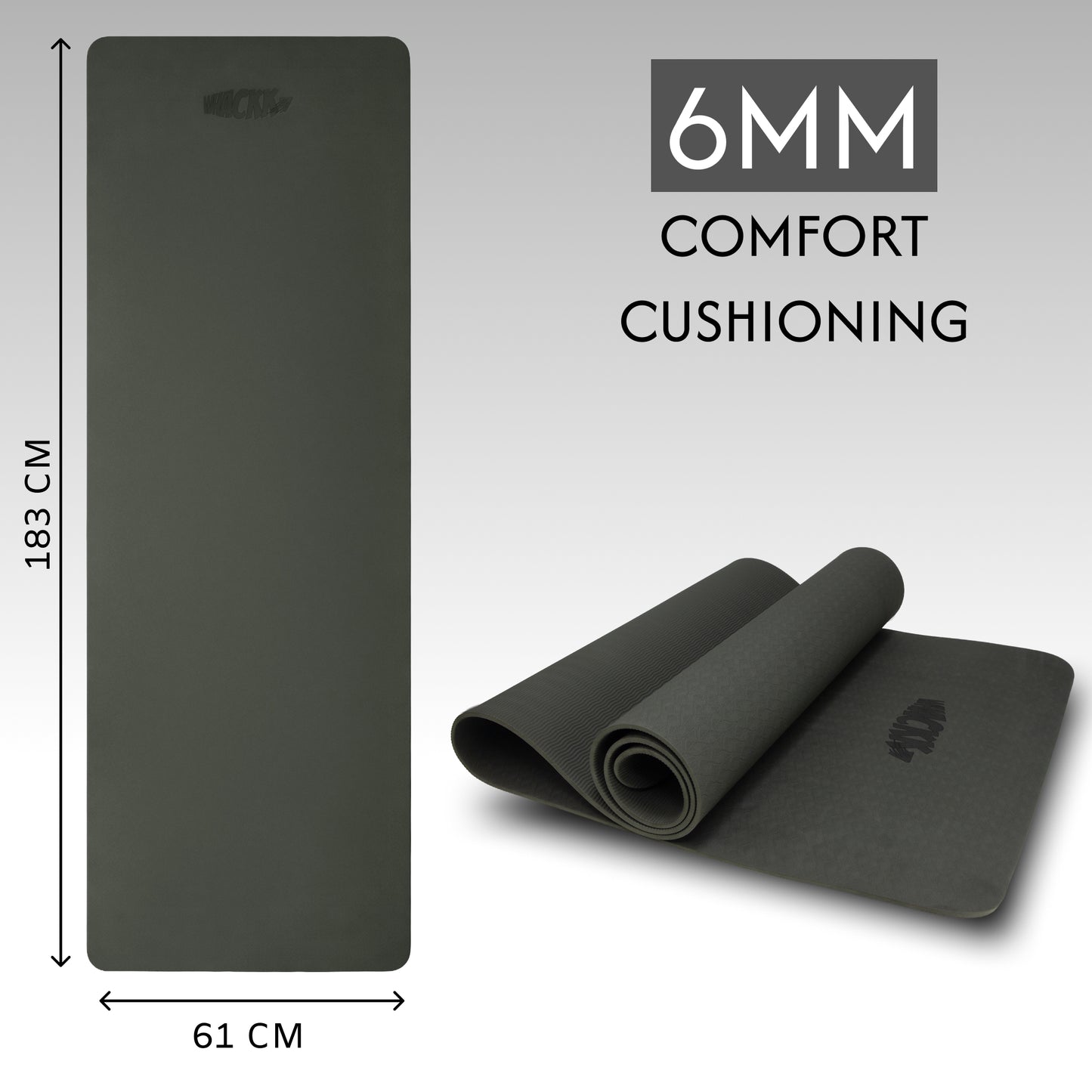 Alignment Yoga Mat in Gray 6mm