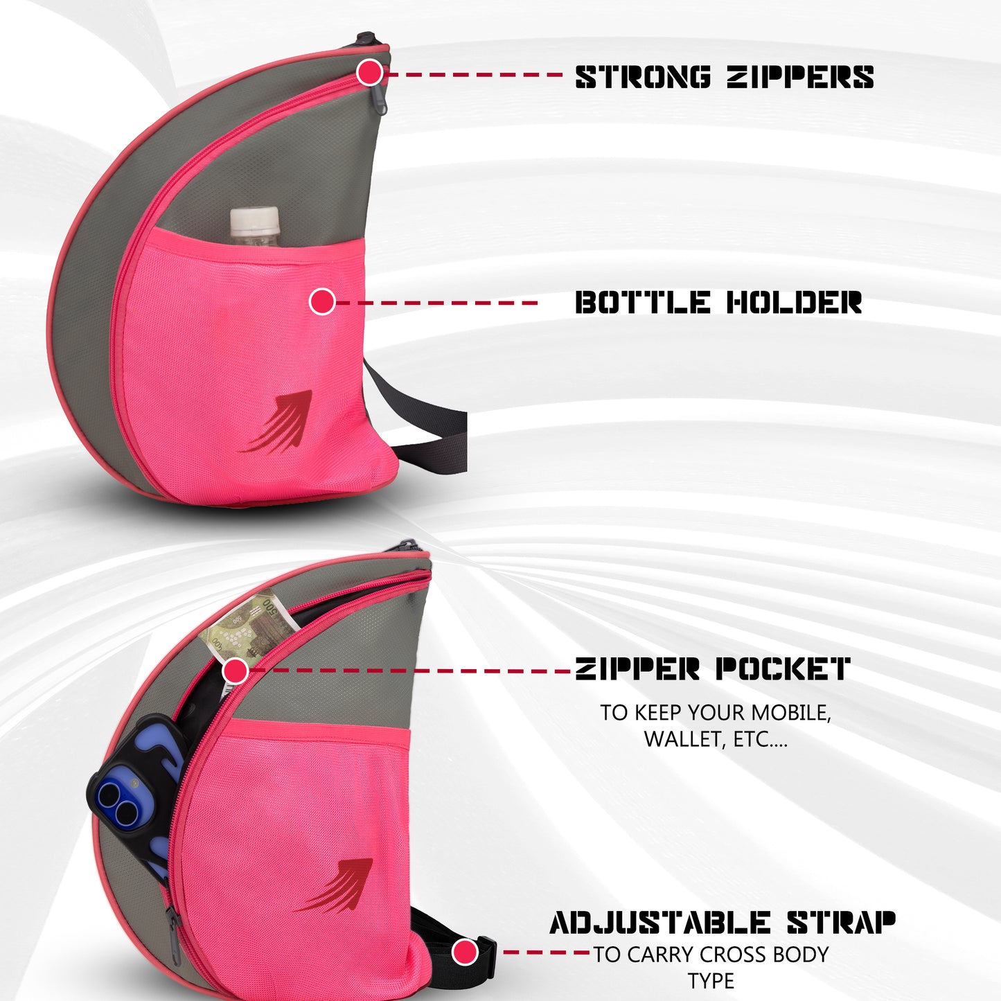 Twirl 5LPink | Unisex Table Tennis Equipment Bag | Tennis Case | Racket Case | TT Bag Cover |Ping Pong Paddle Case|Case Bag Double-Sided |Professional |Bat Protector Pouch |Travel