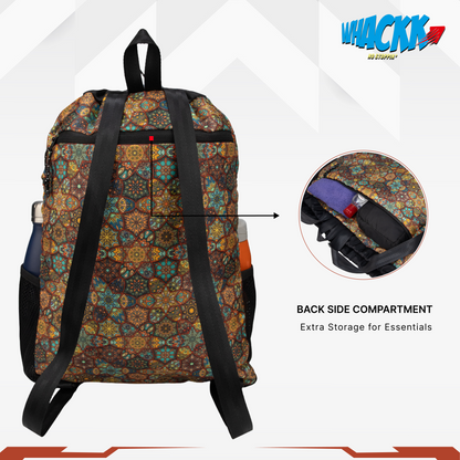WHACKK Tornado Printed Sports Drawstring Backpack | Swimming Basketball Football Beach Gym Bag with Ventilated Mesh Pocket, Dual Bottle Pockets & Secure Storage for Gym, Swim & Daily Use