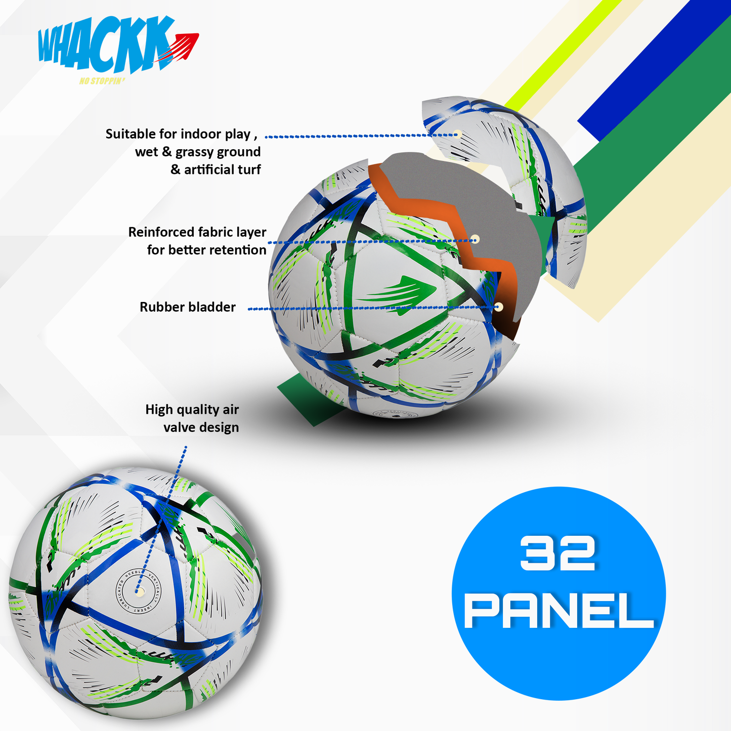 Whackk hagi football navy green