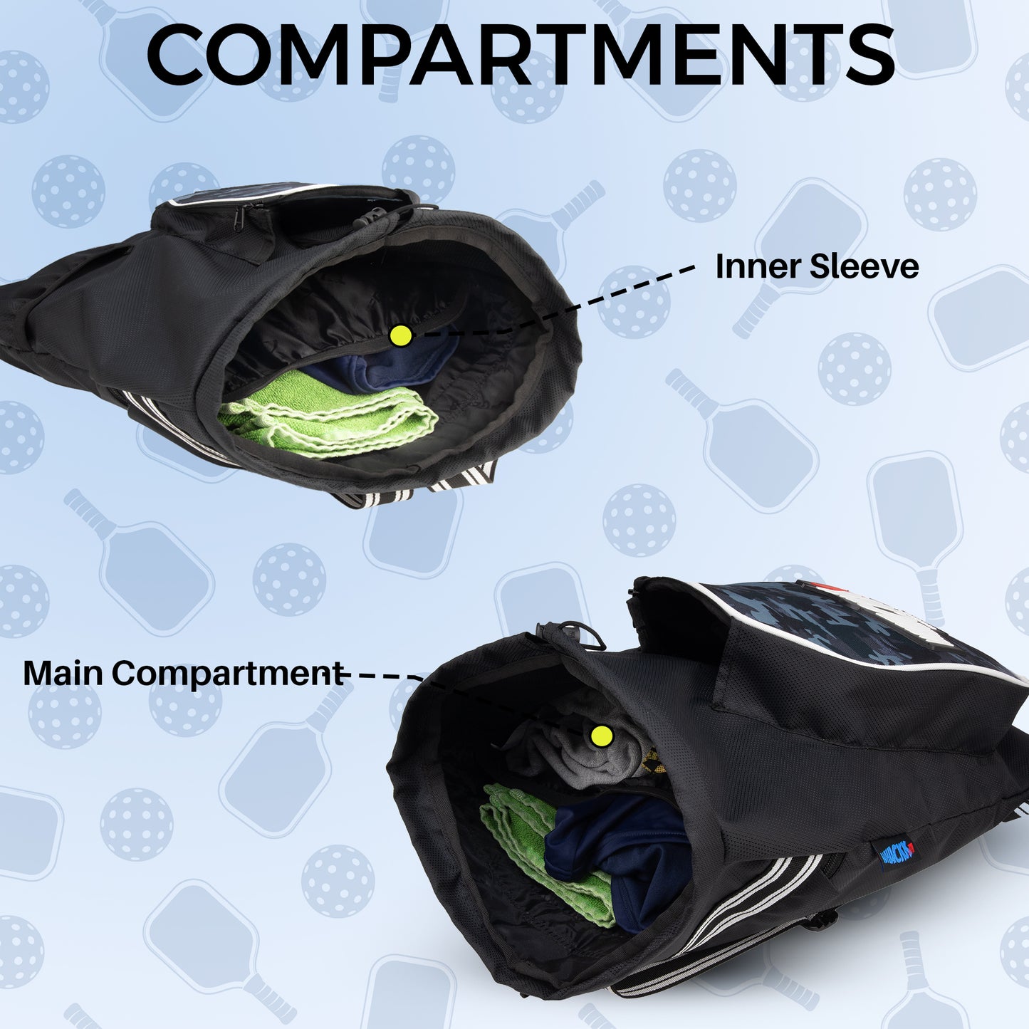 Dink Black Wild stone 8L Pickleball / Table Tennis TT Bag