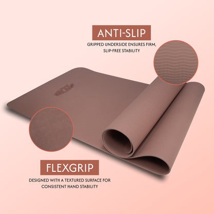 Alignment Yoga Mat in Coral Pink 4mm