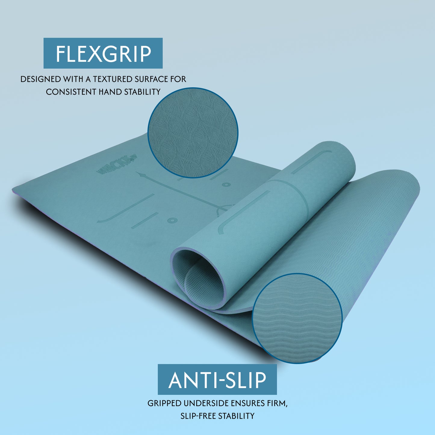 Alignment Yoga Mat in Fog Blue 8mm