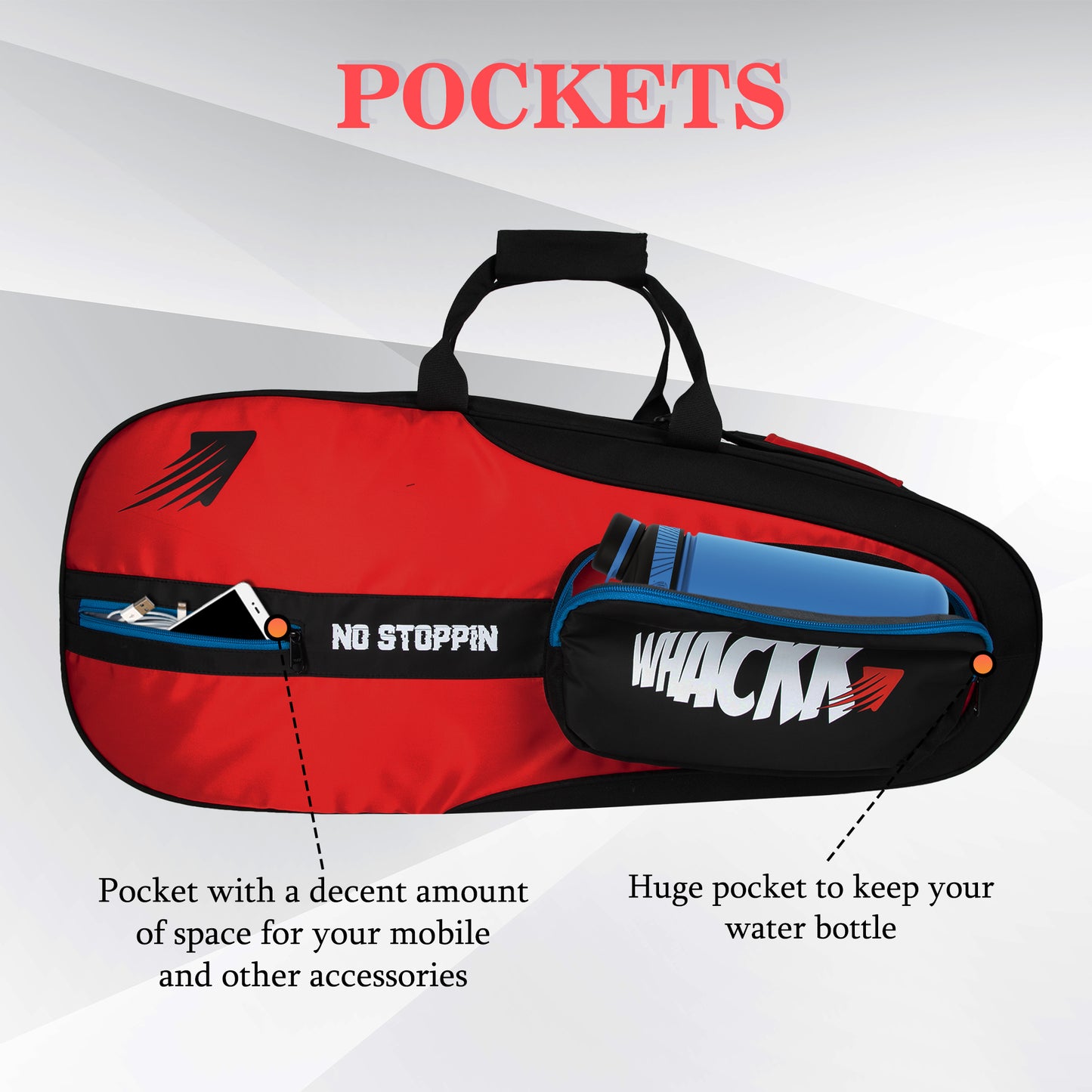Drive Badminton Tennis Kit Bag 27L Red Black