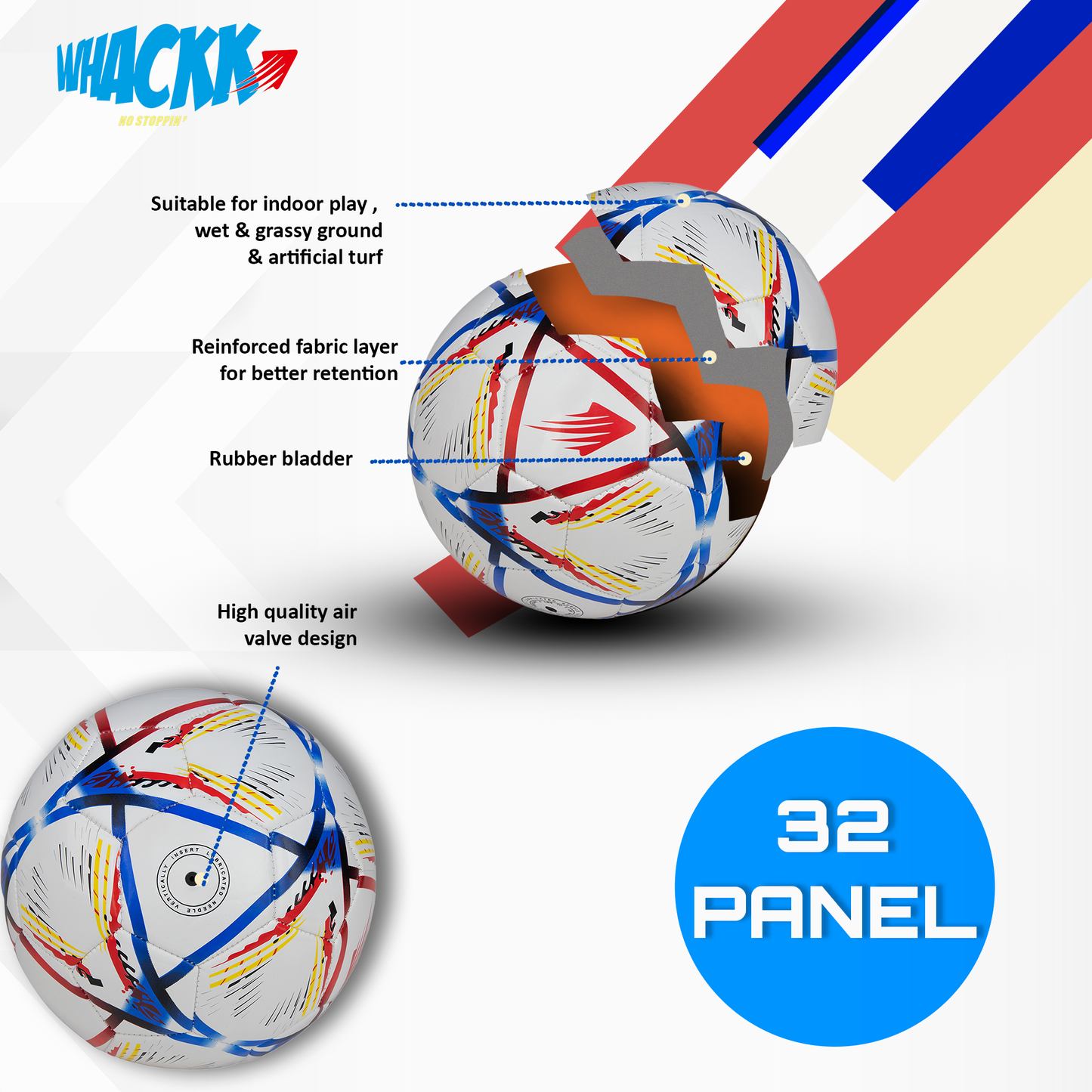 Whackk Hagi Football Navy red