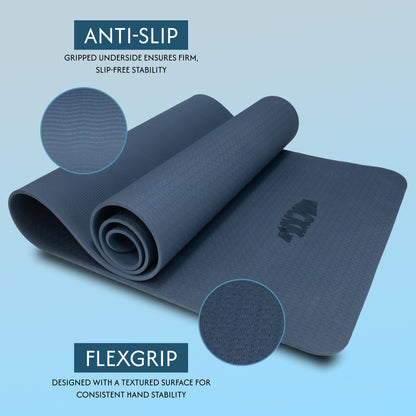 Alignment Yoga Mat in Navy Blue 6mm