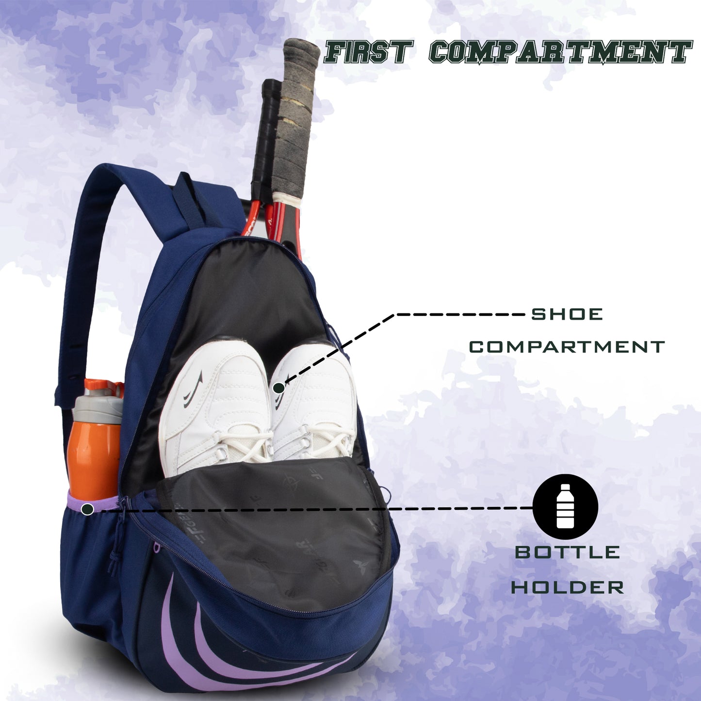 Ace Pickleball Lavender Badminton Tennis Kit Bag 28L