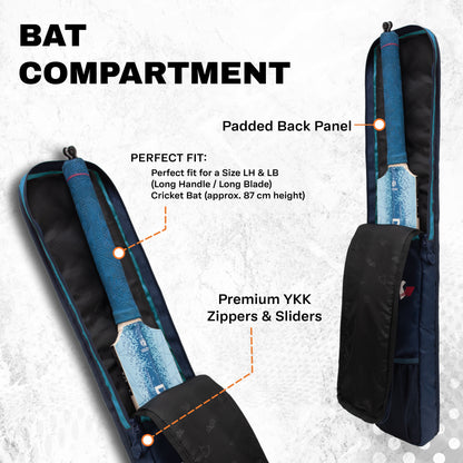 Hayden Blue Cricket Bat Cover Polyester Material, Premium Full Size Cover for Wooden and Plastic Bats with Heavy Duty Stitched Strap