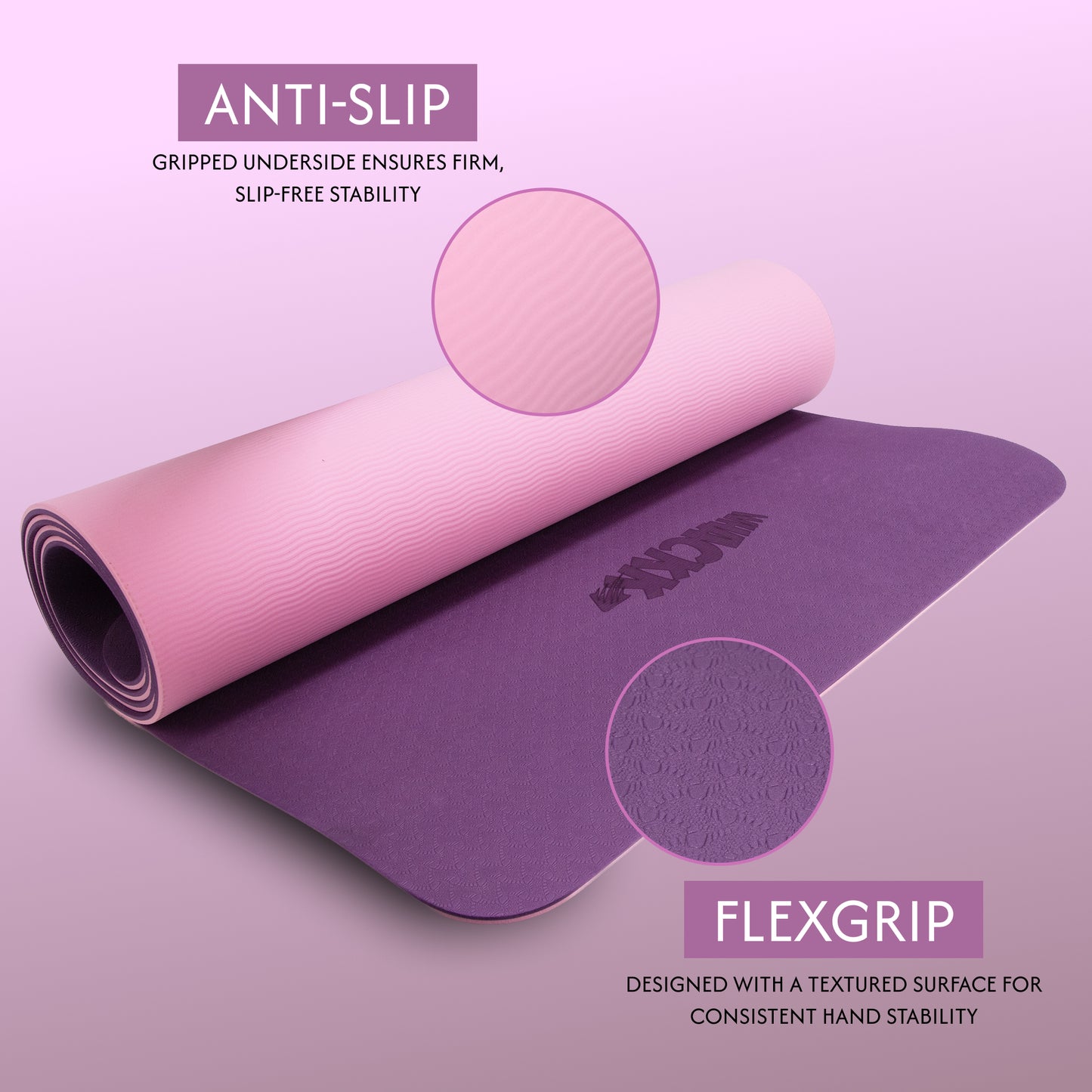 Alignment Yoga Mat Pink Purple 6mm