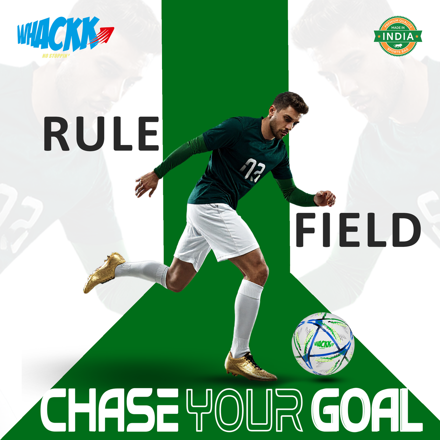 Whackk hagi football navy green