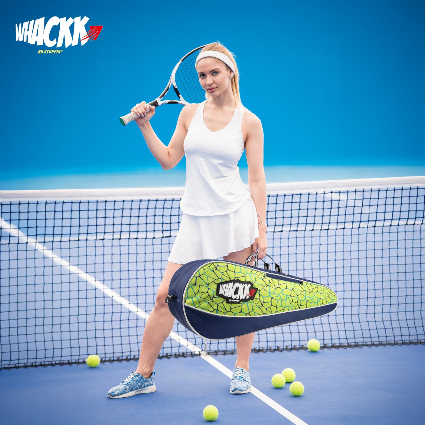 Pro Navy Blue,Green 26L Unisex Lightwieght Tennis Badminton Squash Equipment Bag