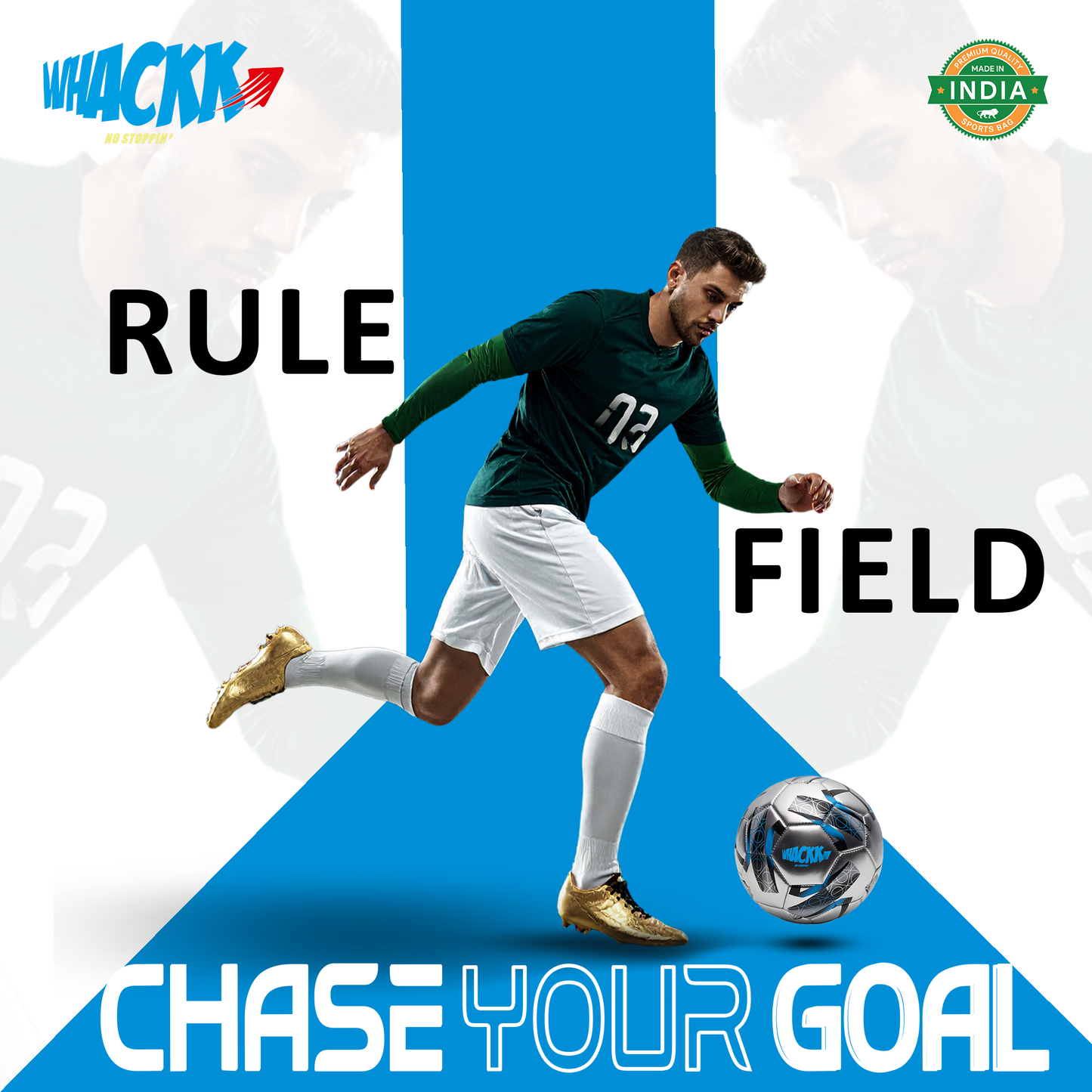 Whackk Kempes Football Silver Blue