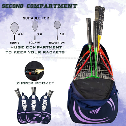 Ace Pickleball Lavender Badminton Tennis Kit Bag 28L