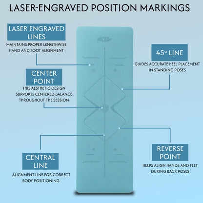 Alignment Yoga Mat in Fog Blue 8mm