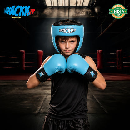 WHACKK Junior Boxing Kit Light Blue| Boxing Set for Kids & Beginners | Lightweight Training Kit for Home Practice, Fitness & Self-Defence, Boys & Girls