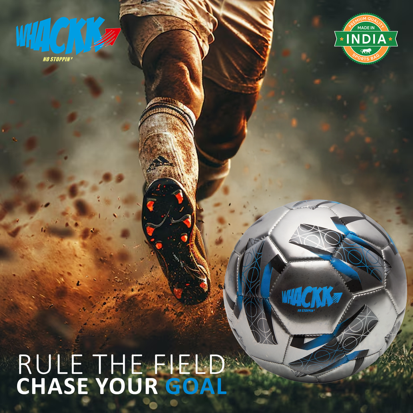 Whackk Kempes Football Silver Blue