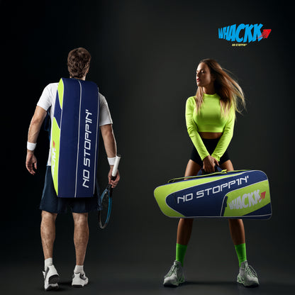 Connor Navy Blue Green Printed 52L Tennis Badminton Squash Equipment Cover Kit Bag 3 Big Compartments 4T 8B Racket | Backpack & Duffel