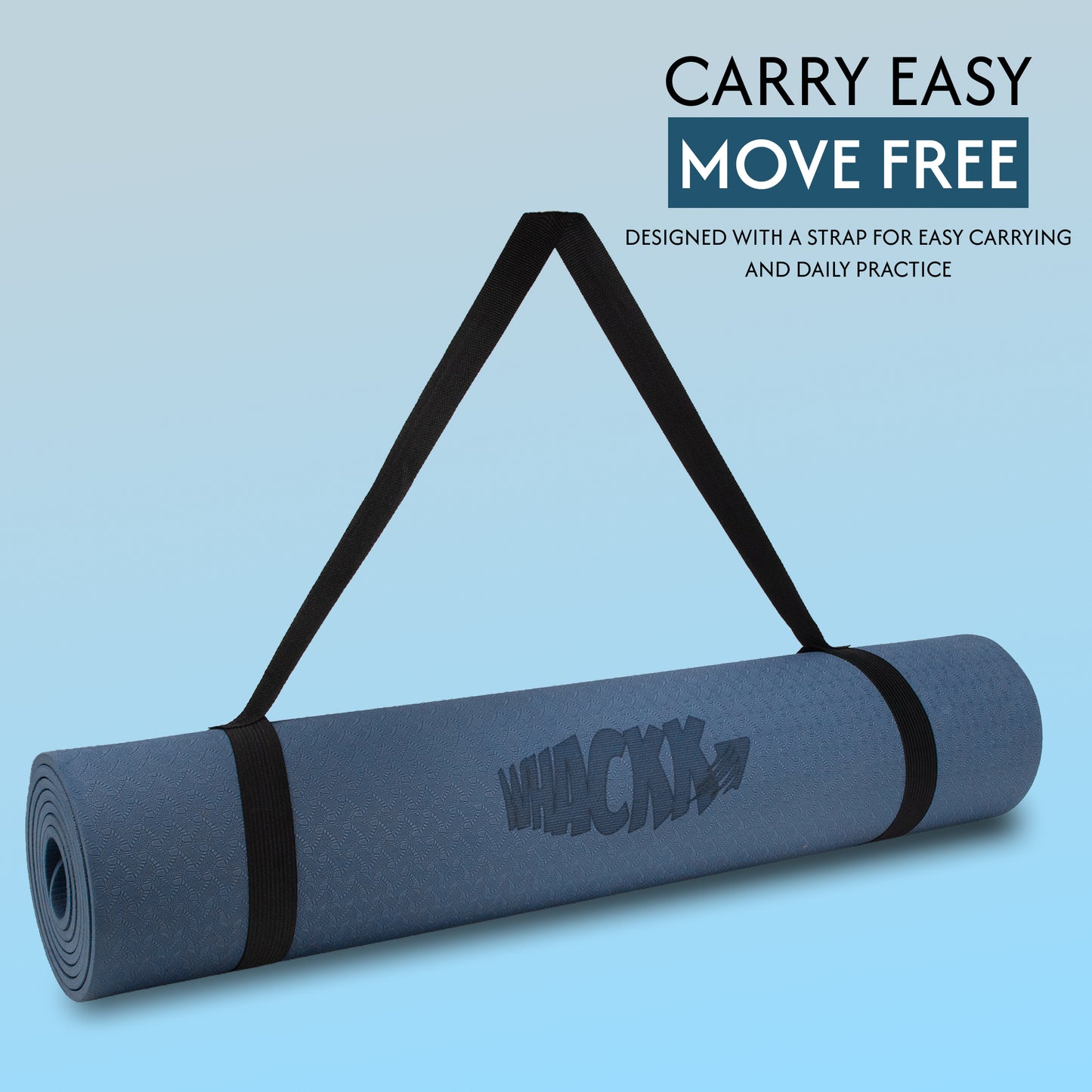 Alignment Yoga Mat in Navy Blue 6mm