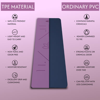 Alignment Yoga Mat Pink Purple 6mm