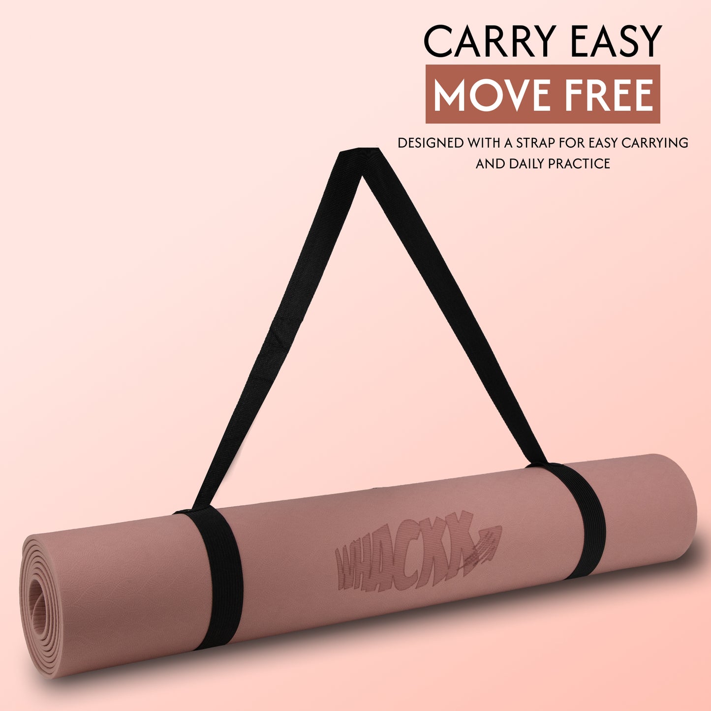 Alignment Yoga Mat in Coral Pink 4mm