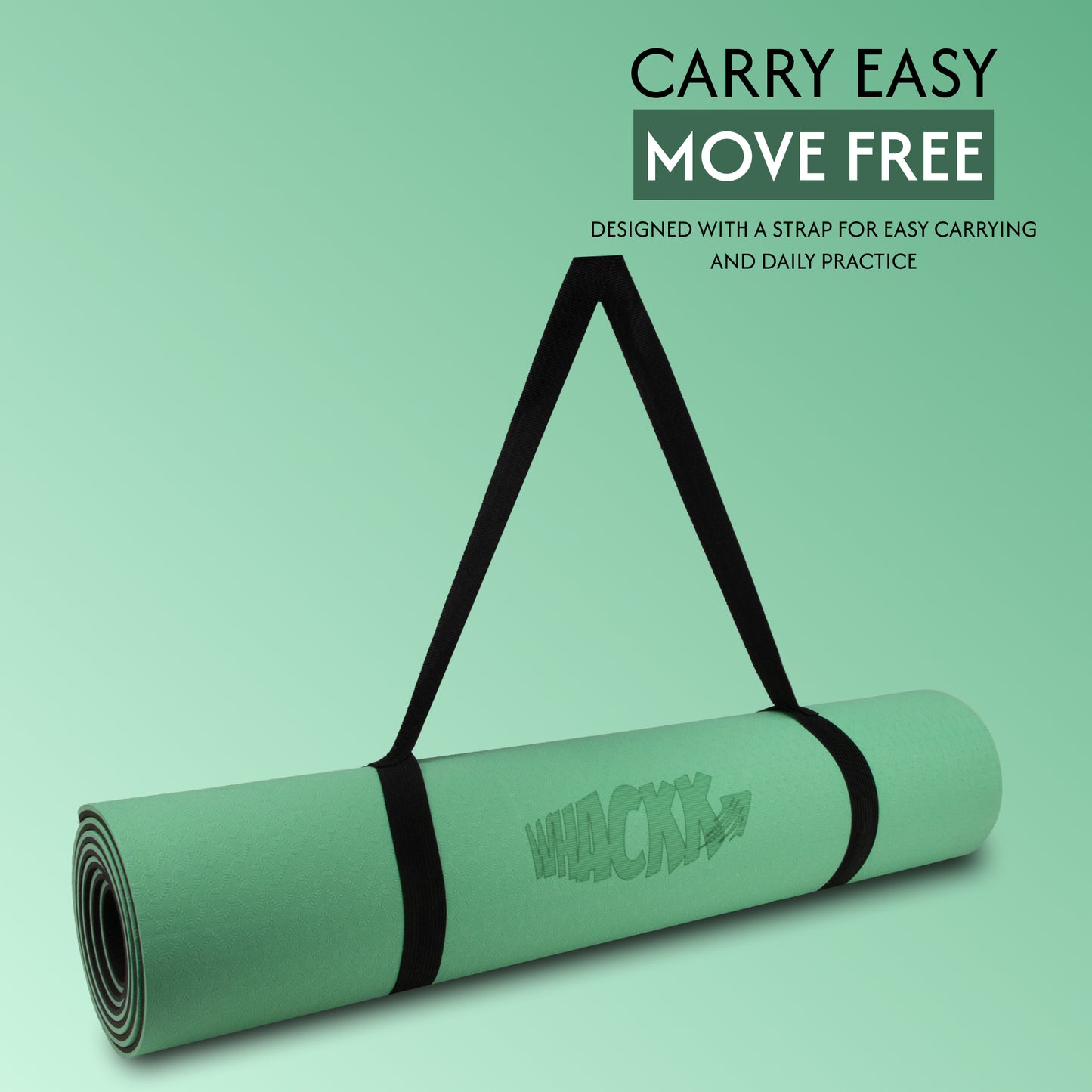 Alignment Yoga Mat in Green–Black 6mm