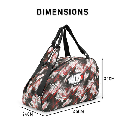 WHACKK Steezy 33L Printed Skating Bag Red | Water-Resistant Skate Backpack & Shoulder Bag with Helmet Pocket | Padded Roller Skate Bag for Kids & Adults