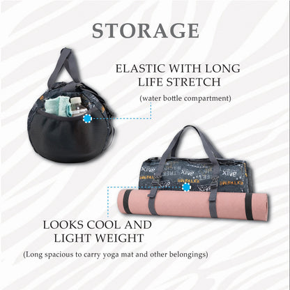 WHACKK 31L Xtreme Black Duffle Gym Bag with Carry Handle|1 Main Compartment, Shoe Compartment, Adjustable Mat Holder, Quick-Access & Bottle Pocket|Lightweight & Water-Resistant Bag for Men & Women