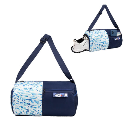 WHACKK 27L Core Navy Mirage Duffle Gym Bag|1 Main Compartment, Separate Shoe Compartment, Water Bottle Holder, Adjustable Shoulder Strap and Front Quick-Access Pocket|Sports & Travel Bag|Unisex