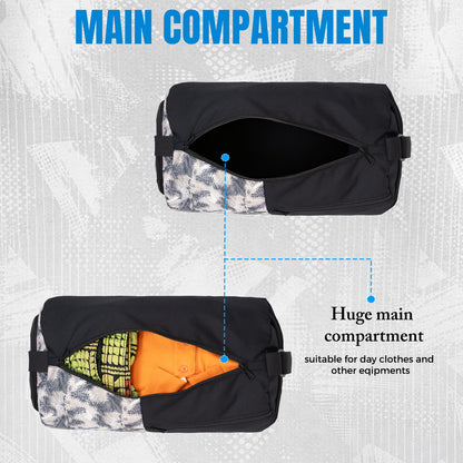 WHACKK 27L Pilates Black Duffle Gym Bag|1 Main Compartment, Front Quick-Access Pocket, Water Bottle Pocket, Shoe Compartment and Adjustable Shoulder Strap|Lightweight for Fitness & Travel