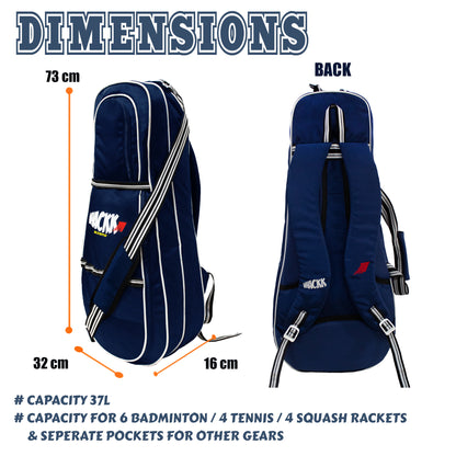 Smash Tennis Squash Badminton kit bag 37L Navy
