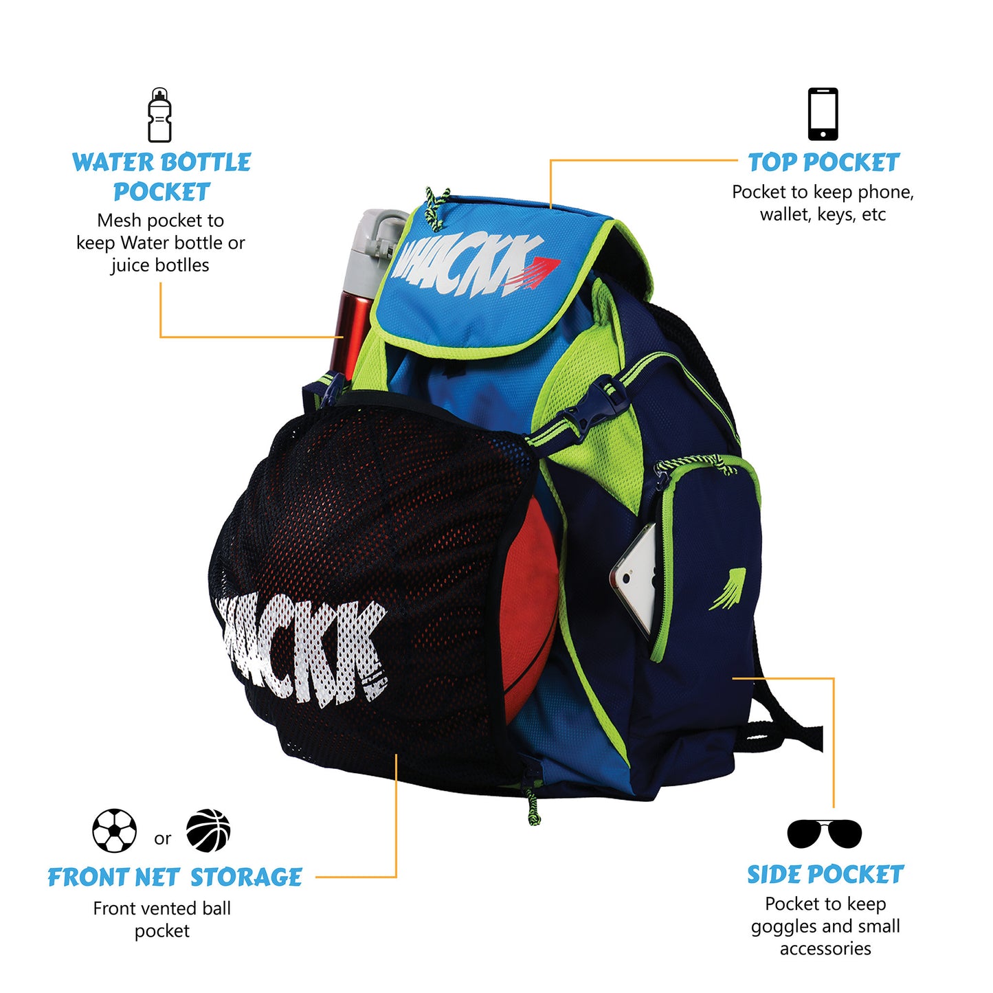 Storm Soccer Volleyball Basketball kit bag 19L Blue