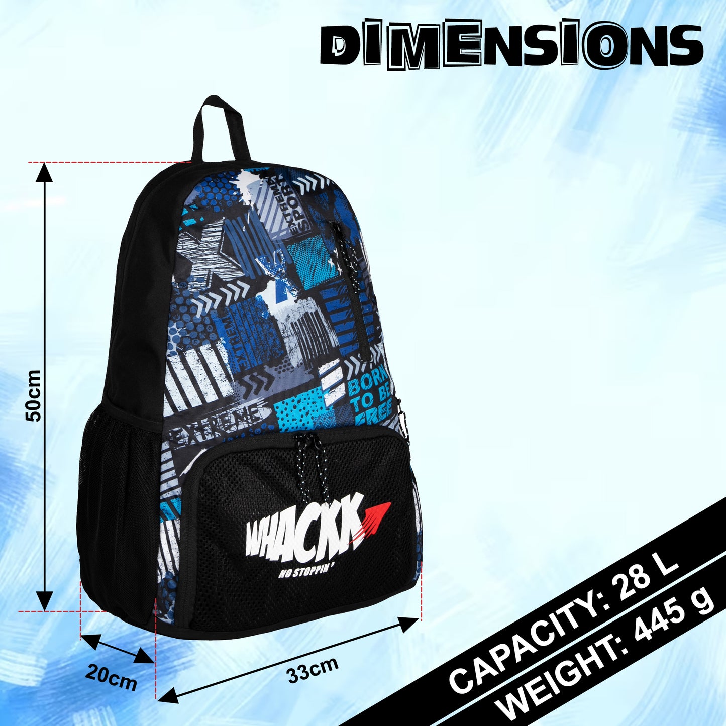 Thunderbolt Extreme Soccer Basketball Volleyball Kit Bag 28L Blue printed