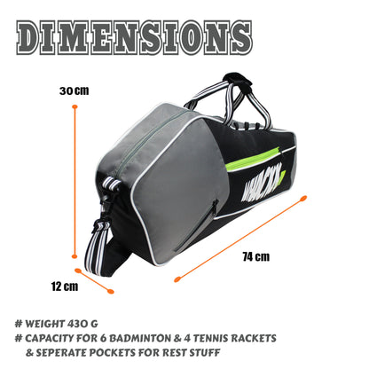 Break Point Tennis badminton squash kit Bag 23L Black Grey