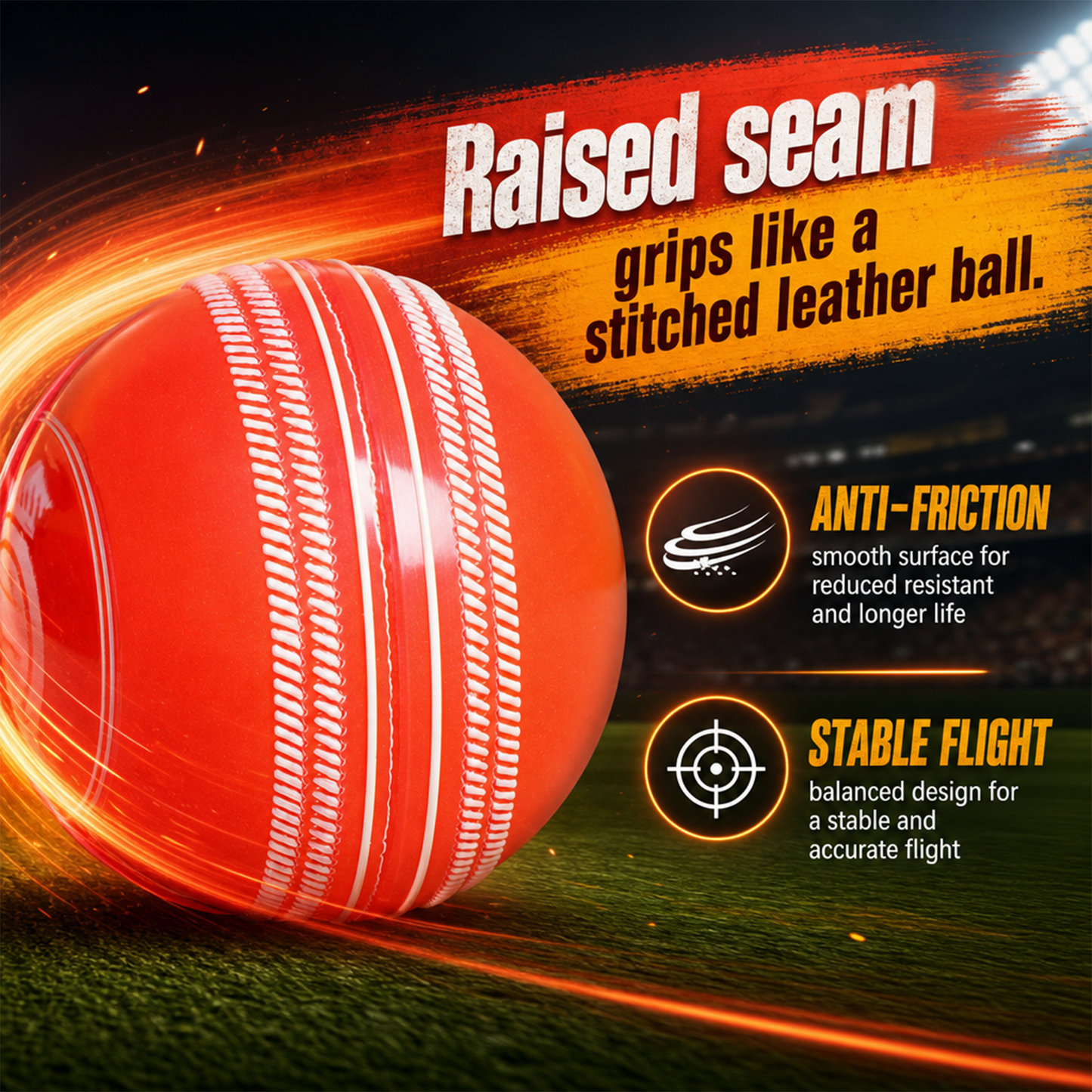 Whackk i10 T-20 Wind Ball 72MM 120GMS | Raised Seam Cricket Ball for Indoor Gully Practice Training