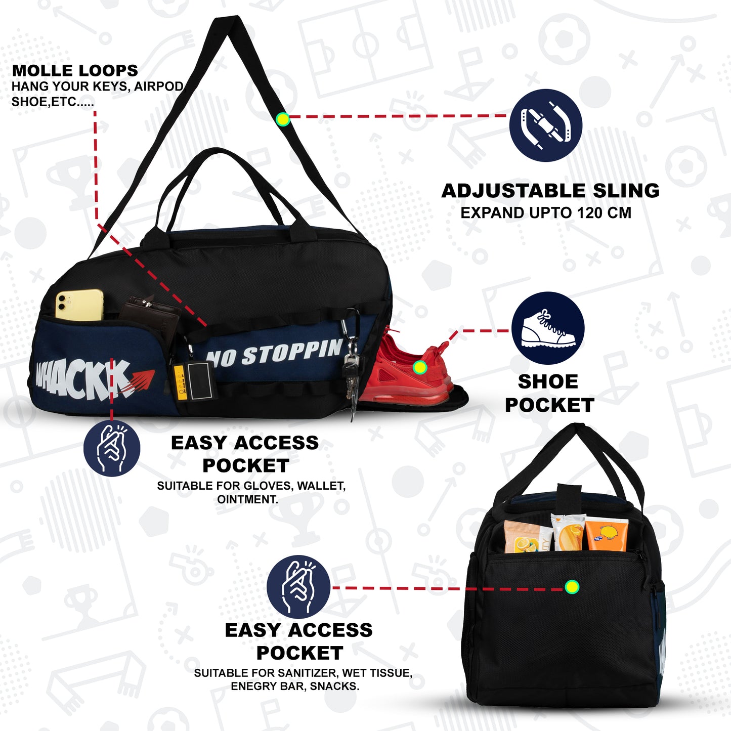 Arnold Gym Bag 40L Blue Black
