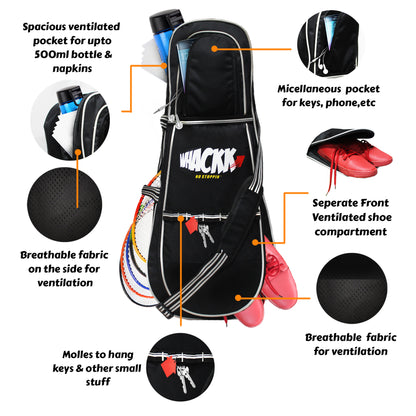 Smash Tennis Squash Badminton kit bag 37L Black