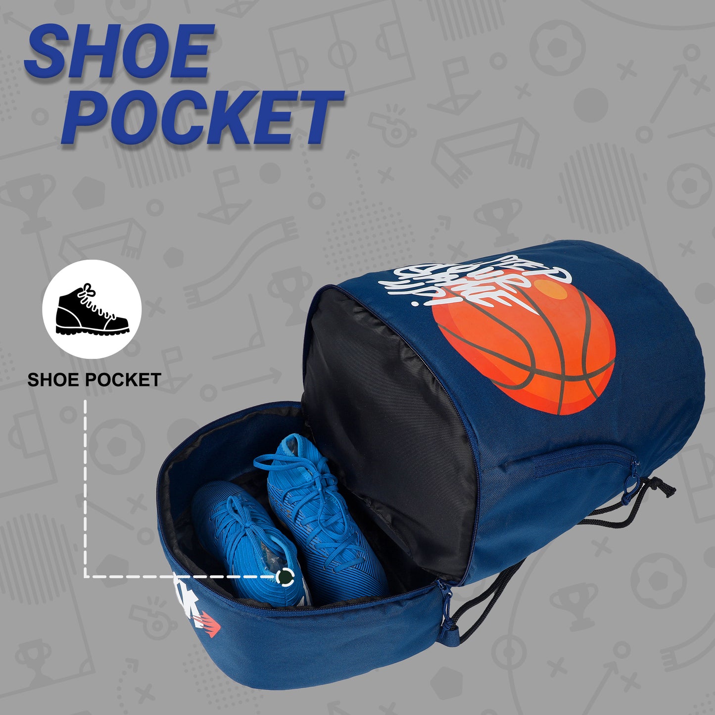 Blitz Soccer Basketball Volleyball Kit Bag 21L Blue