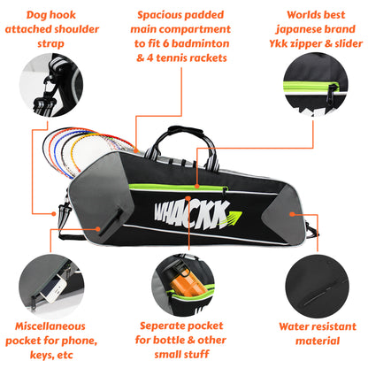Break Point Tennis badminton squash kit Bag 23L Black Grey