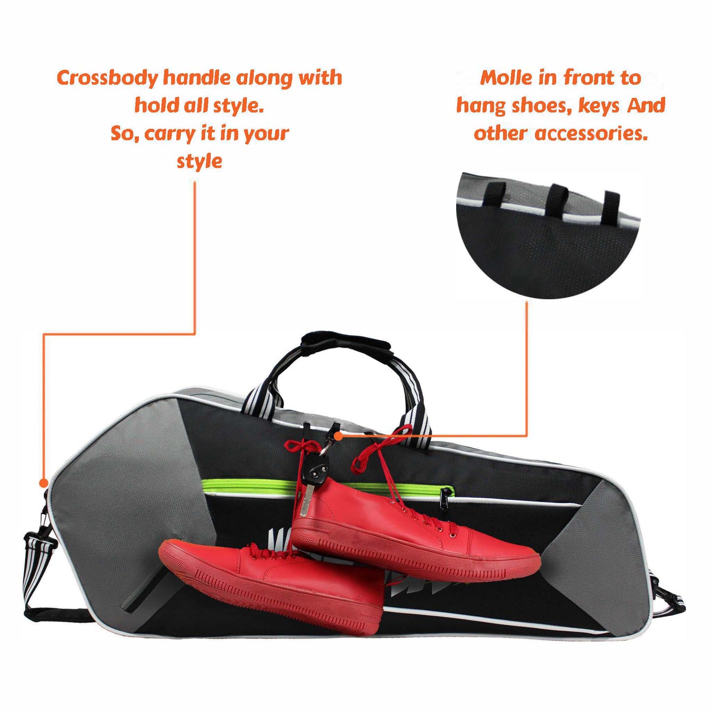 Break Point Tennis badminton squash kit Bag 23L Black Grey