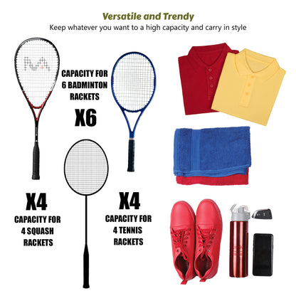 Smash Tennis Squash Badminton kit bag 37L Black