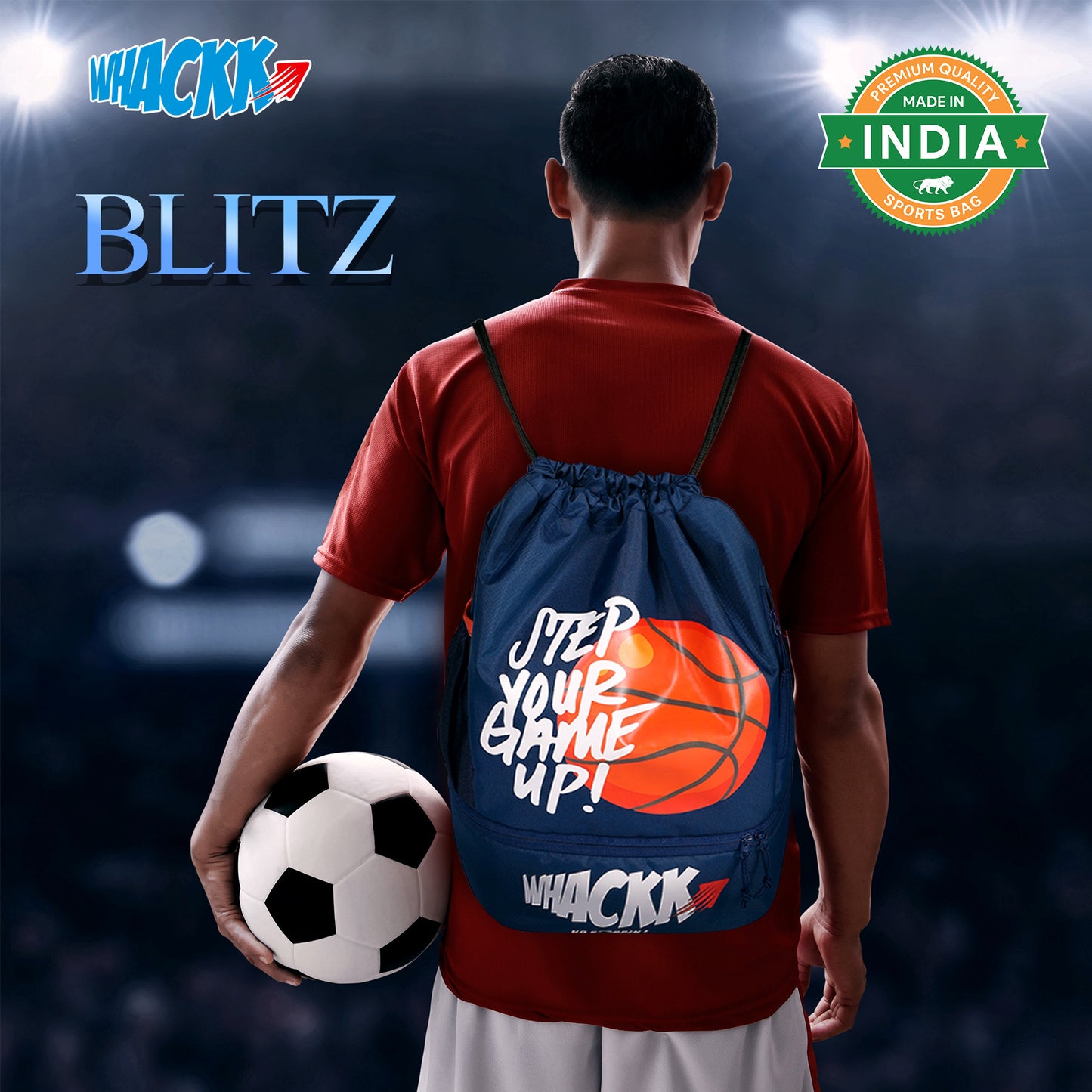 Blitz Soccer Basketball Volleyball Kit Bag 21L Blue