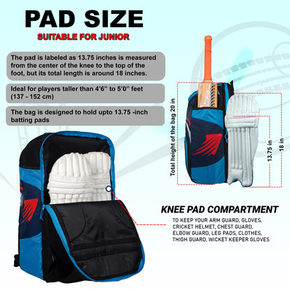 Blast Junior Cricket Bag 37L Black Blue