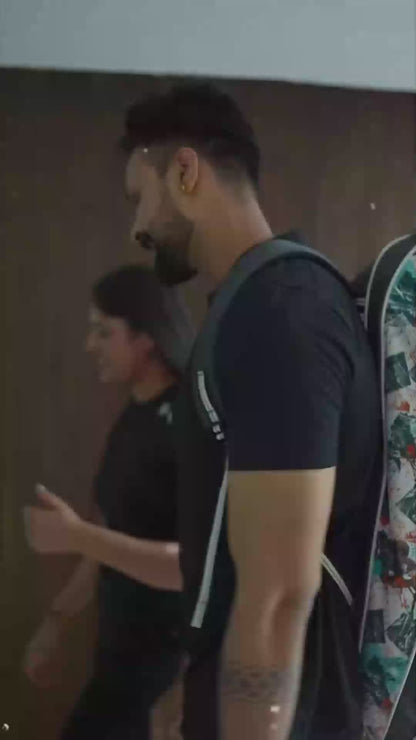 Team Grey Printed 45L Tennis Badminton Squash Equipment Cover Kit Bag 3 Big Compartments 4T 6B Racket | Backpack & Duffel