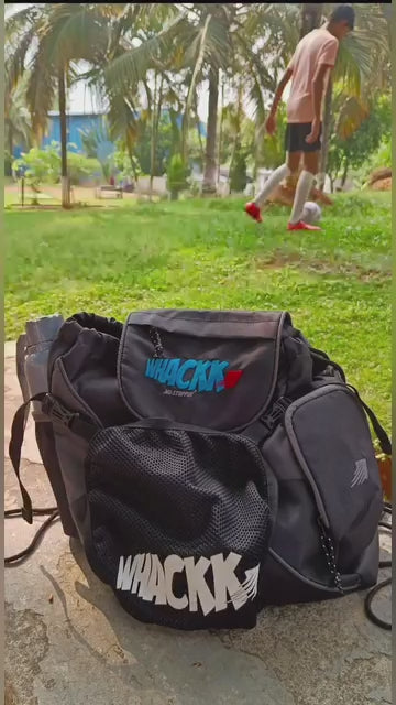 Storm Soccer Blue Football Equipment Bag | Sports Men Boys Drawstring Backpack | Mobile Bottle Holder Pocket | Gym Bag